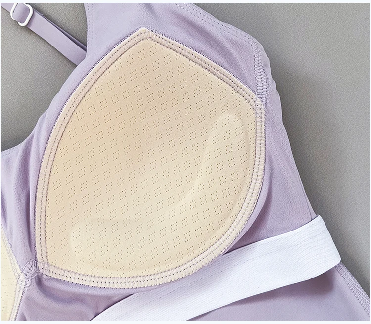 Neuer schmal geschnittener Schultergurt, hängender Nackengurt, schöner Rücken-Sporttop, Damen-Einteiler-Fixier-Yoga-Top, Fitness-BH – Detail 6