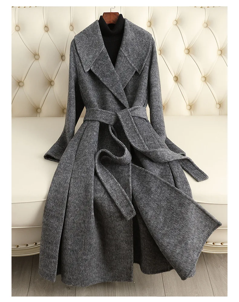 Double-sided Cashmere Wool Coat Women's Long 2026 Autumn/winter New Fashion Temperament Over-the-knee High-grade Woolen Coats