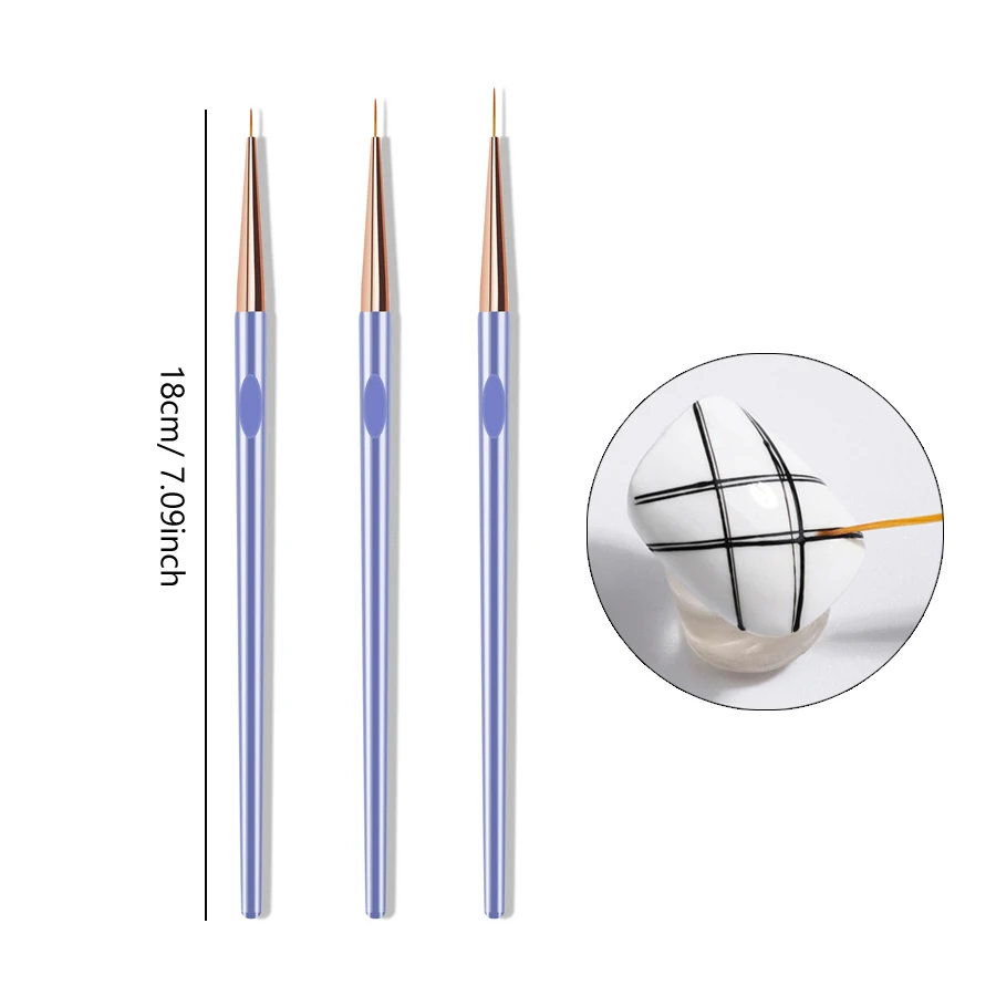 Nagelpinsel-Set, Nagelkunst-Design, Tipps, Zeichnen, Schnitzen, Punktieren, Nagelstift, flacher Liner für Acryl-Gel-Nagellack, Maniküre