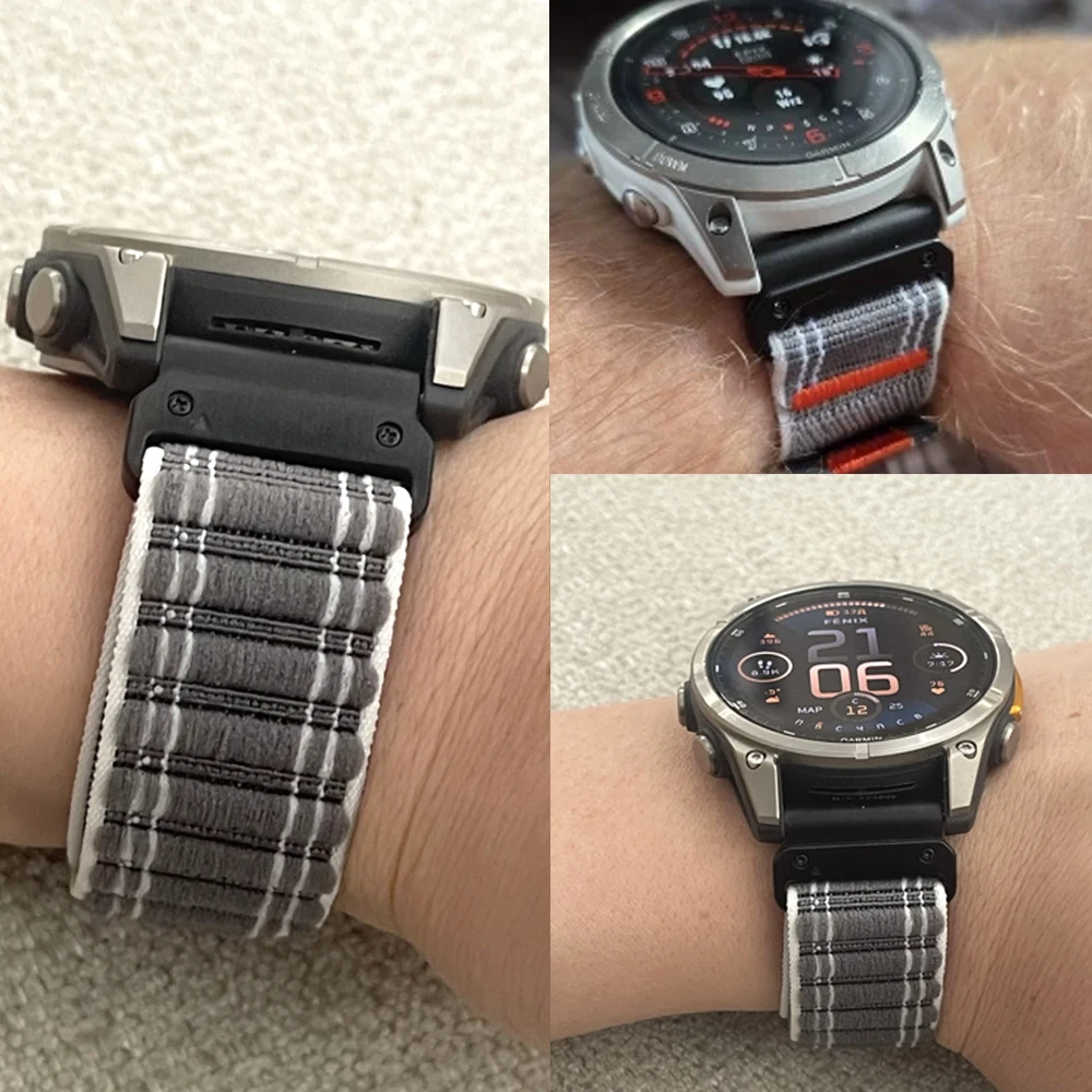 Bracelet en Nylon 22mm 26mm pour Garmin Fenix 8 Pro E 5 5X 6 7 7X Pro/TACTIX 8 7/Mk3i/Enduro 2 3 Epix Gen 2, Bracelet de sport QuickFit