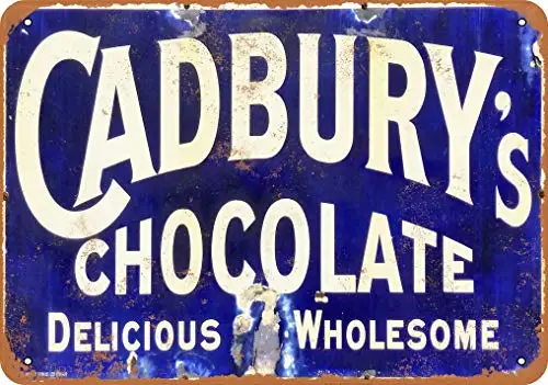 Decoración de pared de letrero de metal con aspecto vintage de chocolate de Cadbury