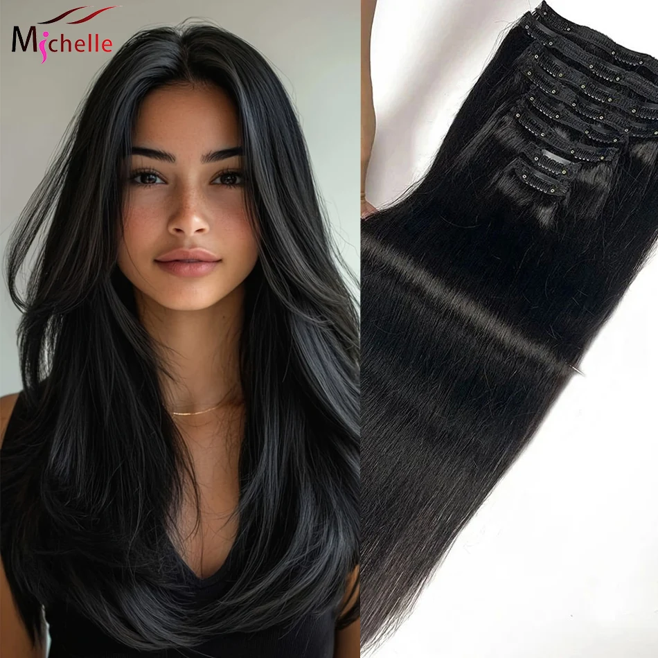 

Наращивание волос на клипсах, 120 г, прямые, 100% натуральные бразильские волосы, натуральный цвет, 8 шт./компл., 120 г, наращивание на клипсах