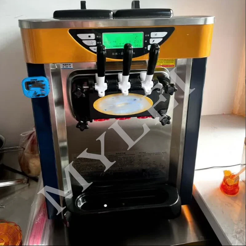 Commercial Ice Cream Machine 3 Flavor Countertop Soft Serve Ice Cream Maker With Large Capacity