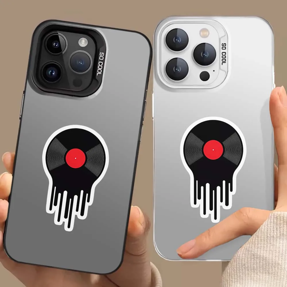 

Music disc pattern phone case for iPhone 17 16 15 14 13 12 11 Pro/ Max/Plus shock-proof rear cover anti-fingerprint