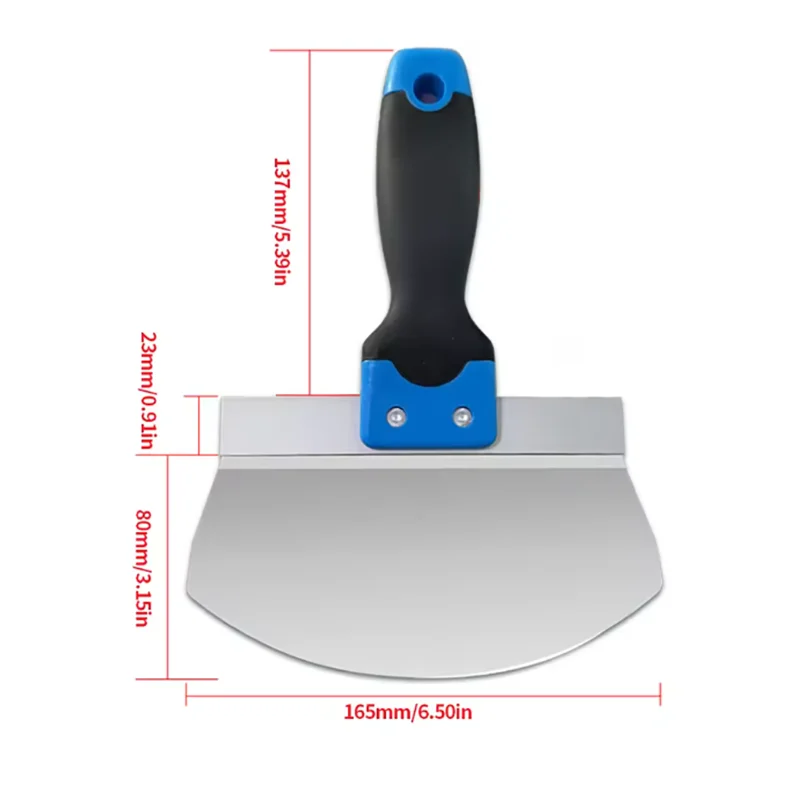 6.5 Inch Stainless Steel Paint Scraper, Putty Knife with Two-Tone Grip Handle for Wallpaper Removal & Drywall Finishing Tasks