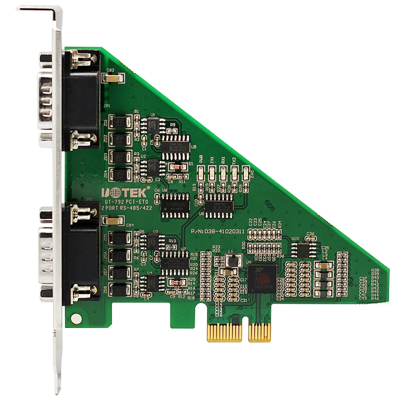 UOTEK 2-portowy szybki konwerter PCI-E PCI Express na RS-485 RS-422 Karta szeregowego portu DB9 RS485 RS422 Złącze Com PCIE UT-792