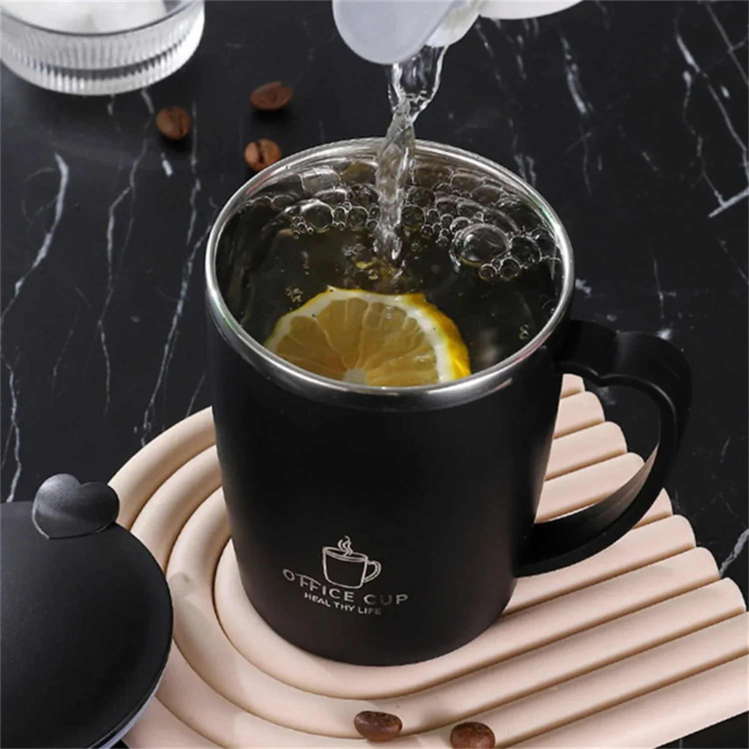 350ml Thermos Mug With Handle Lip Double Wall Stainless Steel Vacuum Flasks Milk Coffee Tea Insulated Cup Thermal Water Bottle