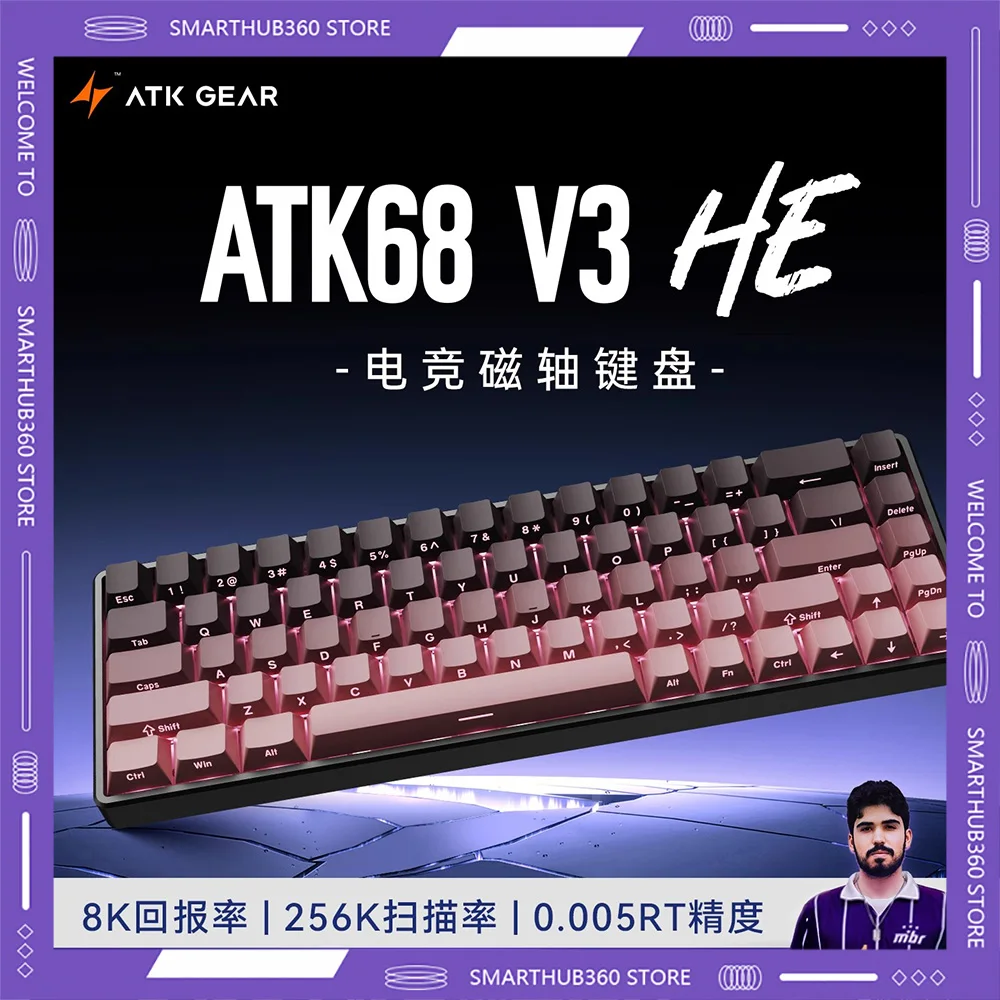 

В наличии ATK 68V3 игровая клавиатура с магнитной осью, полностью алюминиевая, с низкой задержкой, индивидуальная механическая клавиатура высокого класса, контракт