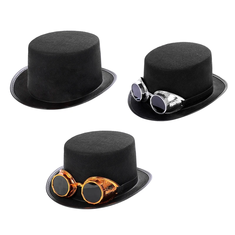 Steampunk Men Hat Gay Top Hat Steampunk Top Hat For Men Vintage Men Black Halloween Top Hat Gothic Carnival Nightclub