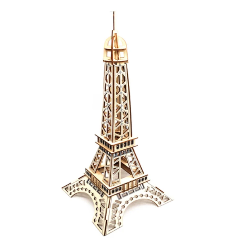 Diy Mainan Model Menara Eiffel 3d Set Puzzle Kayu Puzzle Buatan Tangan Mainan Perakitan Permainan Puzzle Hadiah Anak-anak Dewasa P26