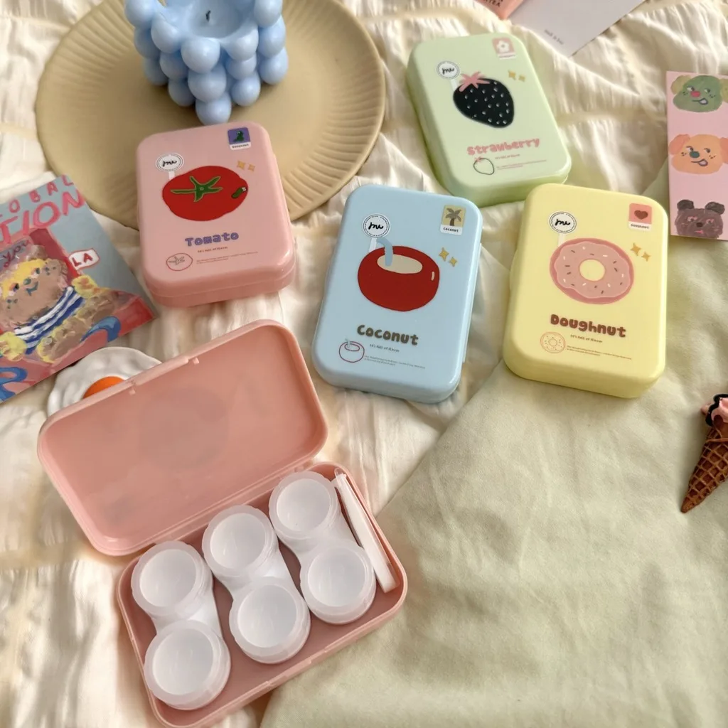Contact Lens Holder Plastic 3 Pairs Contact Lens Case Plastic Contact Lens Case Simple For Backpack Campus Use Home Storage