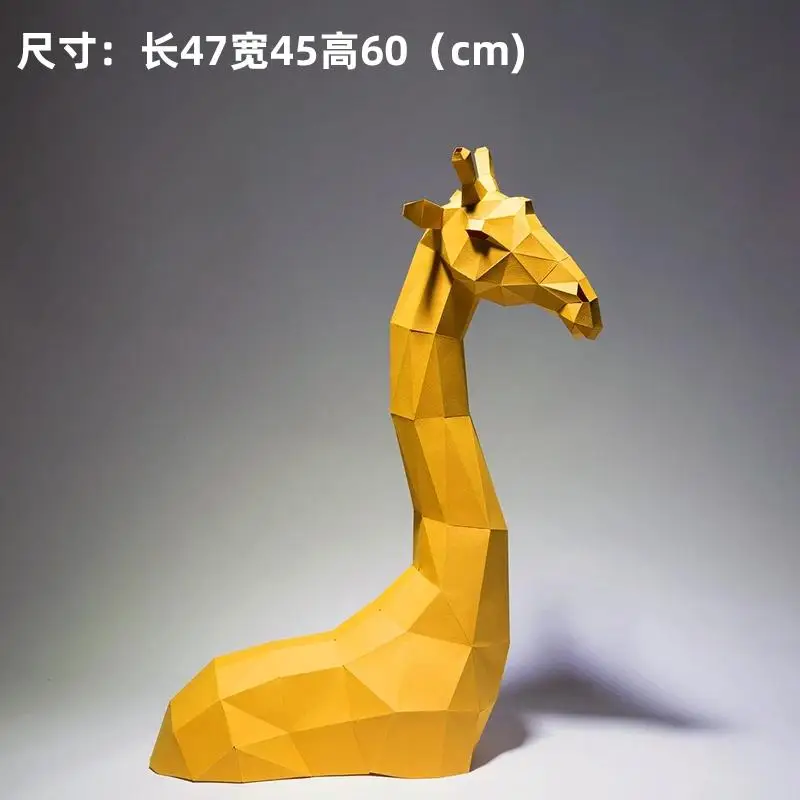 

60cm Giraffe Paper Model Handmade Home Room Ornaments DIY Low Poly Origami Floor Decoration 3D Papercraft Creative Puzzles Toys