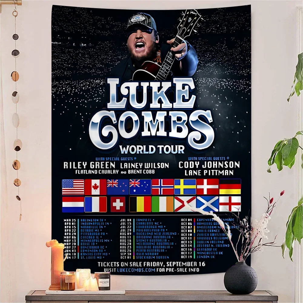 Singer Luke Combs Popular Music DIY Wall Tapestry Hanging Tarot Hippie Wall Rugs Dorm Home Decor