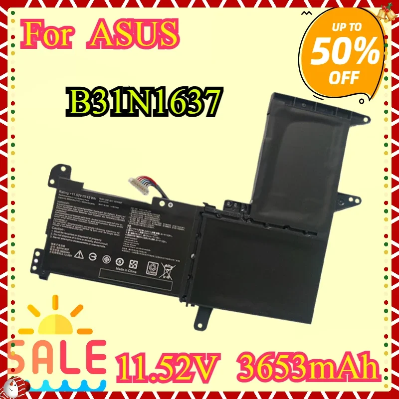

New High Quality B31N1637 C31N1637 Replacement Battery for Asus S510 S510U X510 X510U F510 F510U A510 3653mAh 11.52V