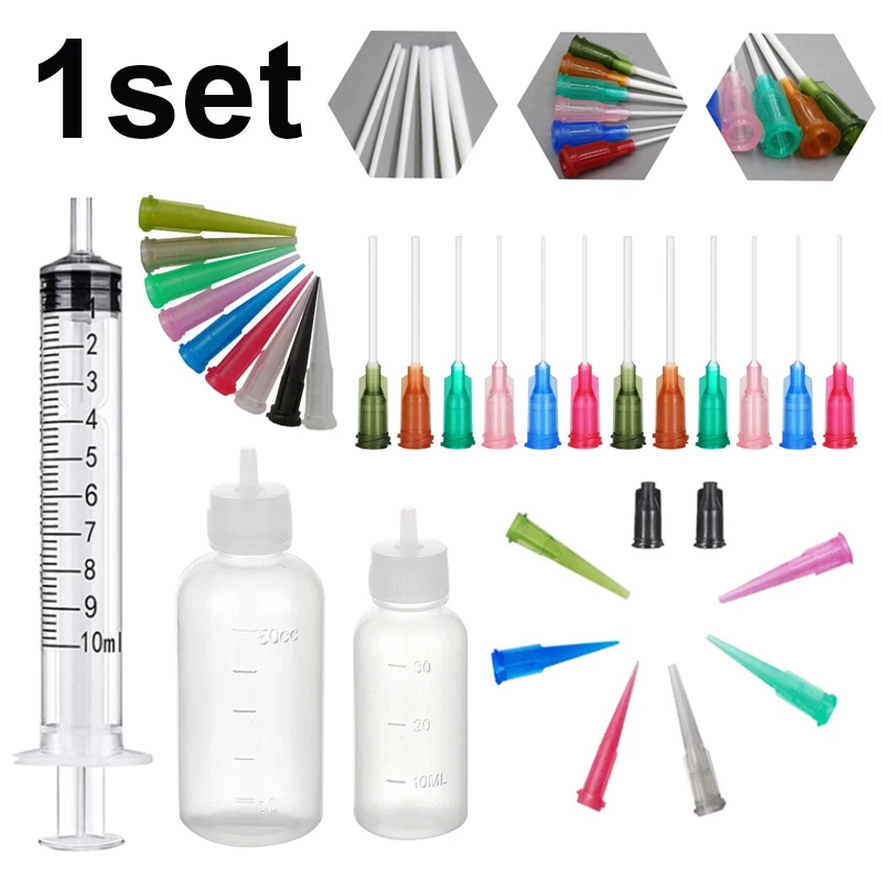 50pcs Plastic Dispensing Pin with Luer Lock 14G 1 inch long PP heatproof plastic blunt tip for DIY quilting oil bottle crafts