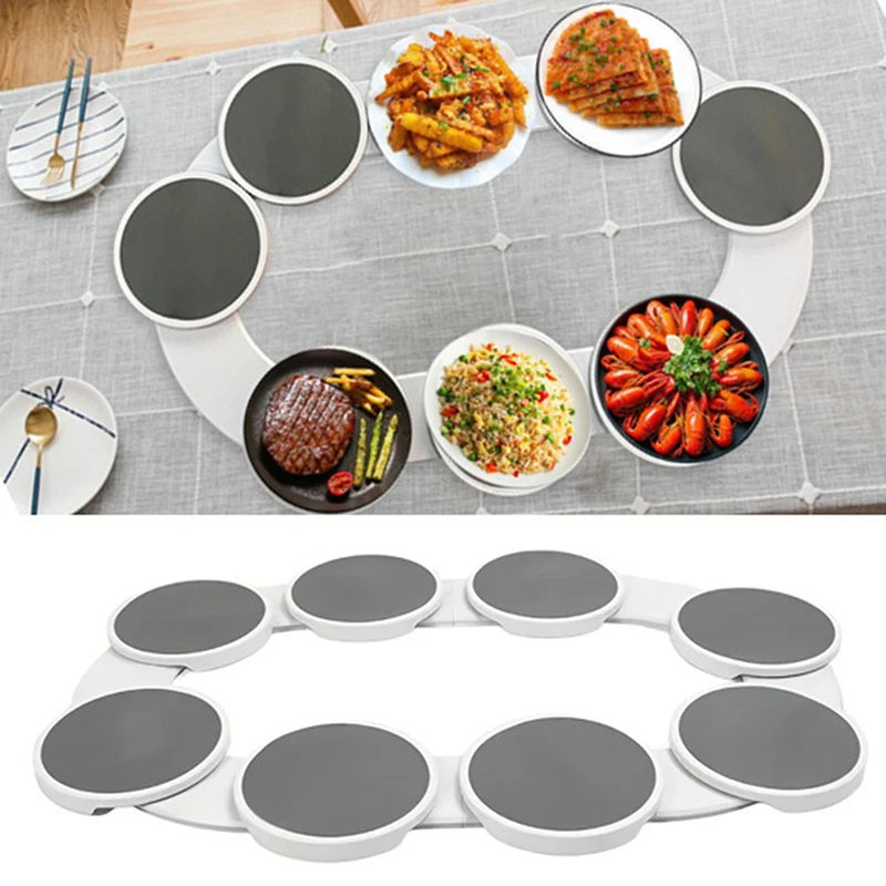 Rotating Dining Table Tray Non Skid Lazy Susan Convenient Rotating Food Turntable Rotating Plate Helper For Restaurant Kitchen