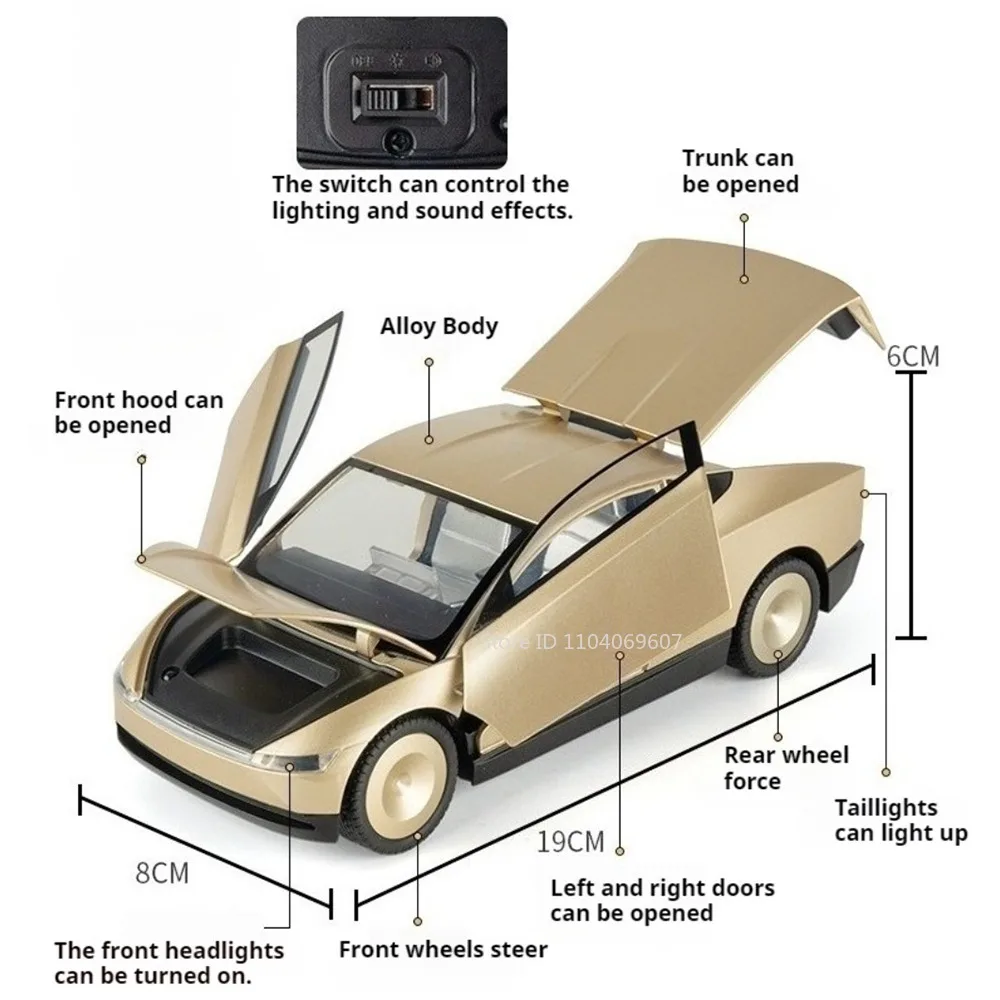 Modelo Robotaxi a escala 1:24, coches de juguete, aleación fundida, absorción de impacto, puertas ligeras y sonoras, tirador hacia atrás para niños, juguetes educativos