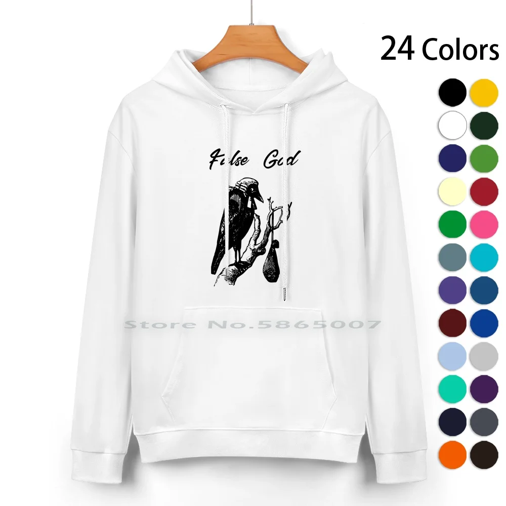 

False God Raven Pure Cotton Hoodie Sweater 24 Colors Powdered Wig Eat Crow Ravens Murder Of Crows Corvus The Raven Edgar Allen