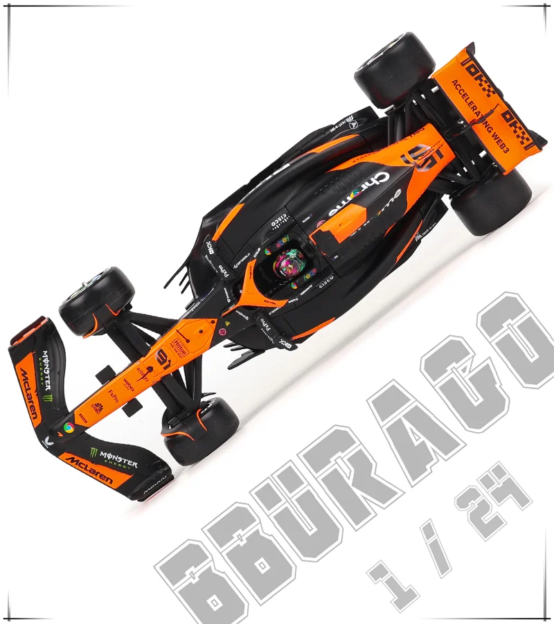 Bburago 1:24 McLaren F1 Team 4 # Lando Norris 81 # Oscar Piastri Druckguss-Automodell Geschenkspielzeug Ferrari Red Bull Mercedes Benz – Detail 1