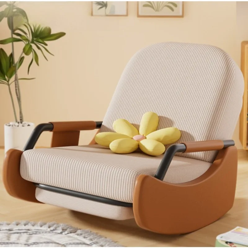 Reclining Rocking Chair, Multi-Level Adjustable Single Sofa for Living Room, Lazy Chair that Can Lie Down and Sleep for Home