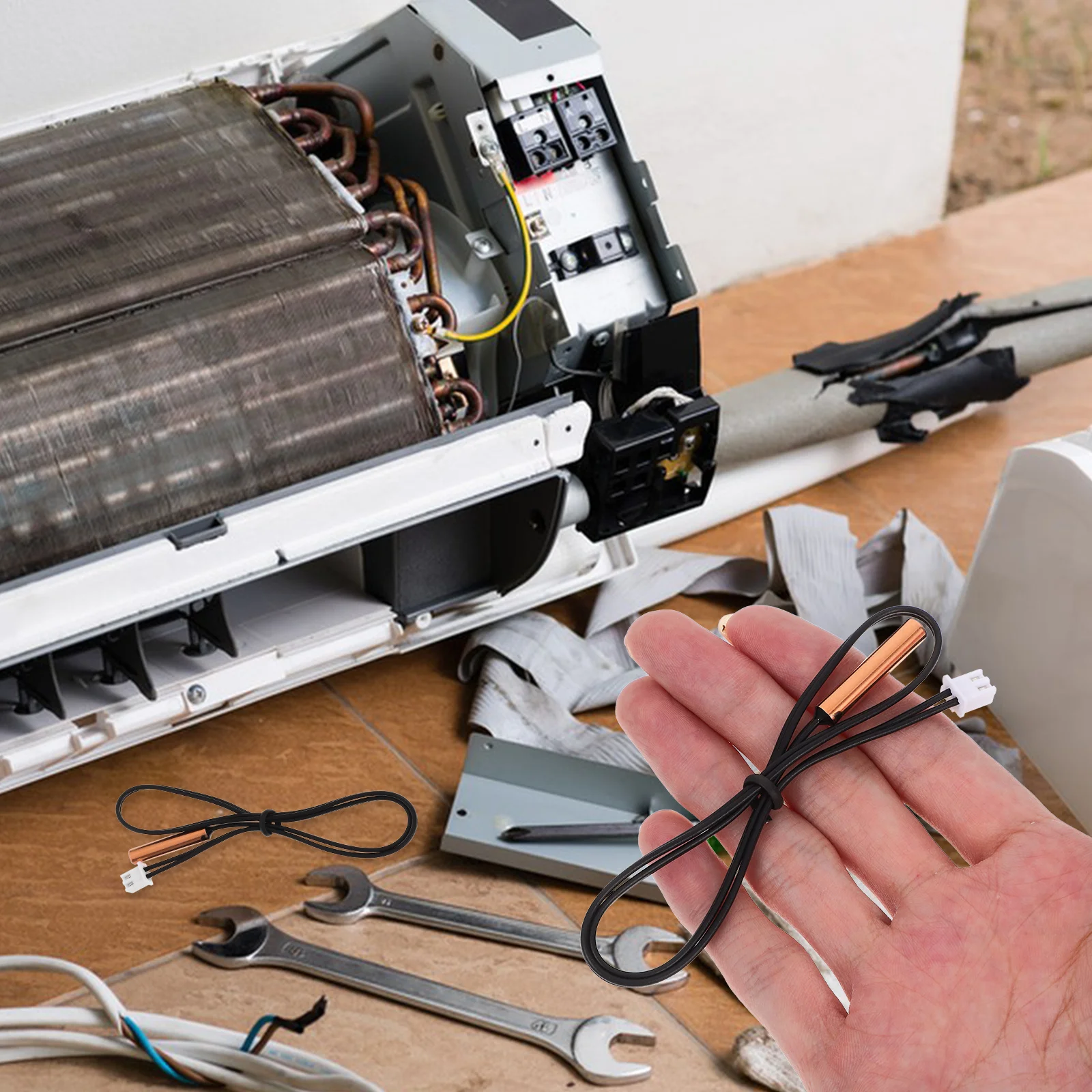 Sensor de temperatura Universal para reemplazo de aire acondicionado, sonda Ntc, cabezal de goma de respuesta rápida Compatible con termostato Hvac