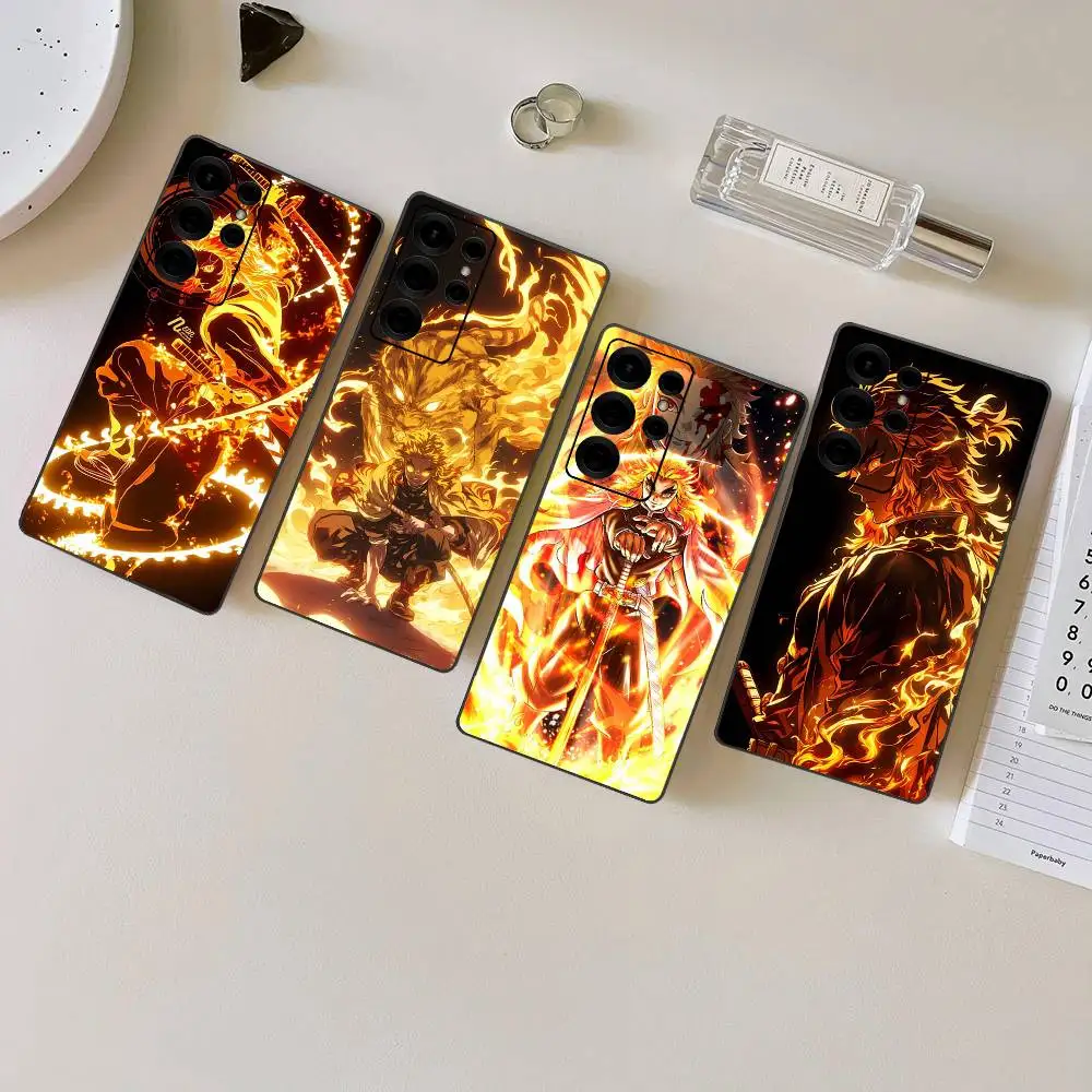 Funda de teléfono Anime Kyojuro Rengoku para Samsung S 24 fe 25 Ultra plus 20 lite 21 30 22 23 24 22 Ultra 5G