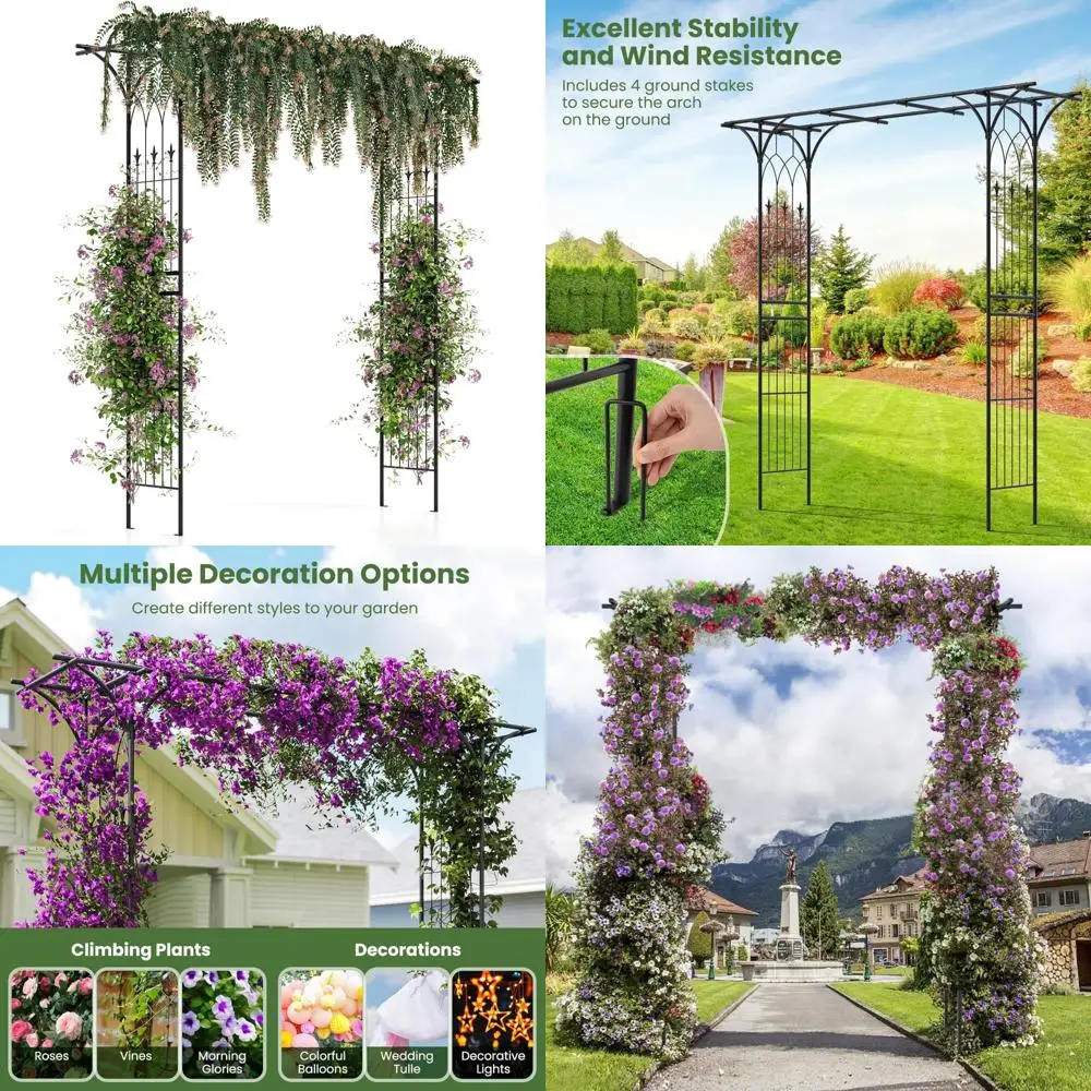 

Металлическая садовая арка для свадебных церемоний, пергольная решетка для вьющихся растений и свадебного декора