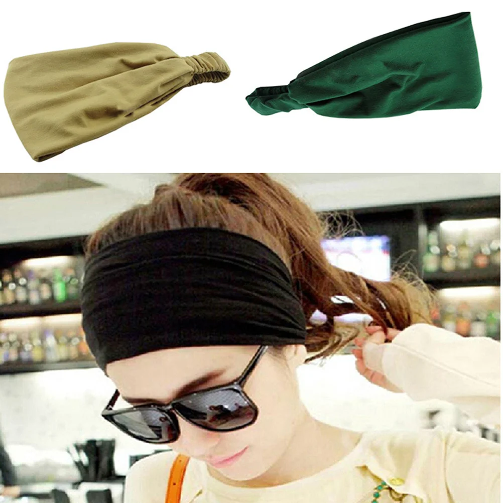 

3Pcs Elastic Yoga Headband Soft Stretchy Sports Hairband 15Cm Breathable Non Slip for Women Teens Exercise Running Yoga Fitness