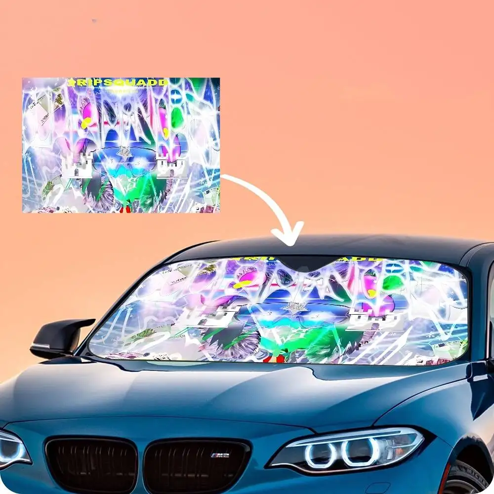 Bladee 333 Drain Gang IceDancer Windshield Sunshade Anime Cute Car Front Windshield 70x130cm Sun Visor Heat Reflector