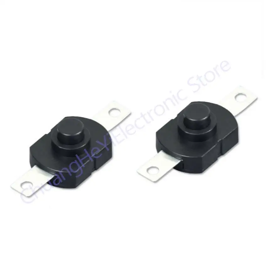 10Pcs 1712-KD ON OFF Black Flashlight Control Switch 2 pins Table Light Short Feet Parallel Central Button 17*12mm