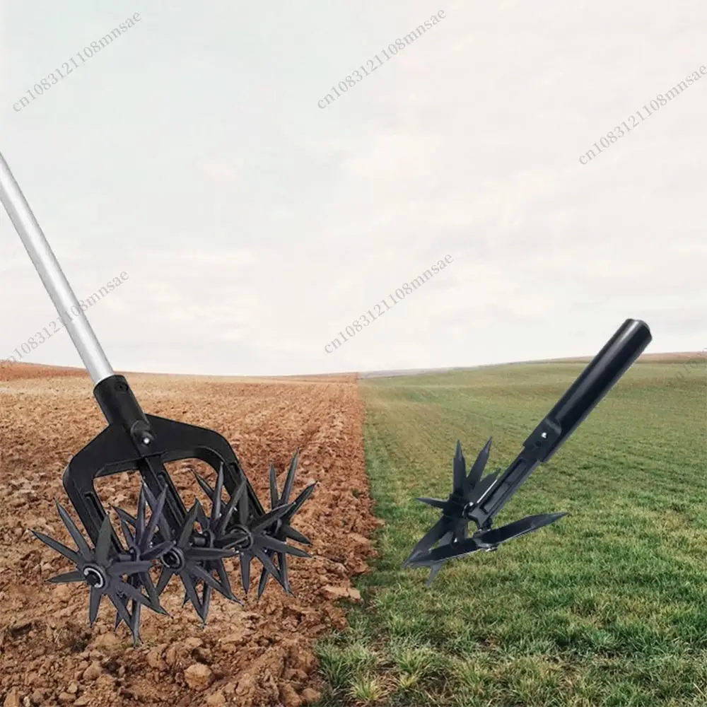 

2 in 1 Garden Soil Scarifier Rotary Cultivator Garden Tools Lightweight Plastic Lawn Aerator Ventilated Scarifier Farm Equipment