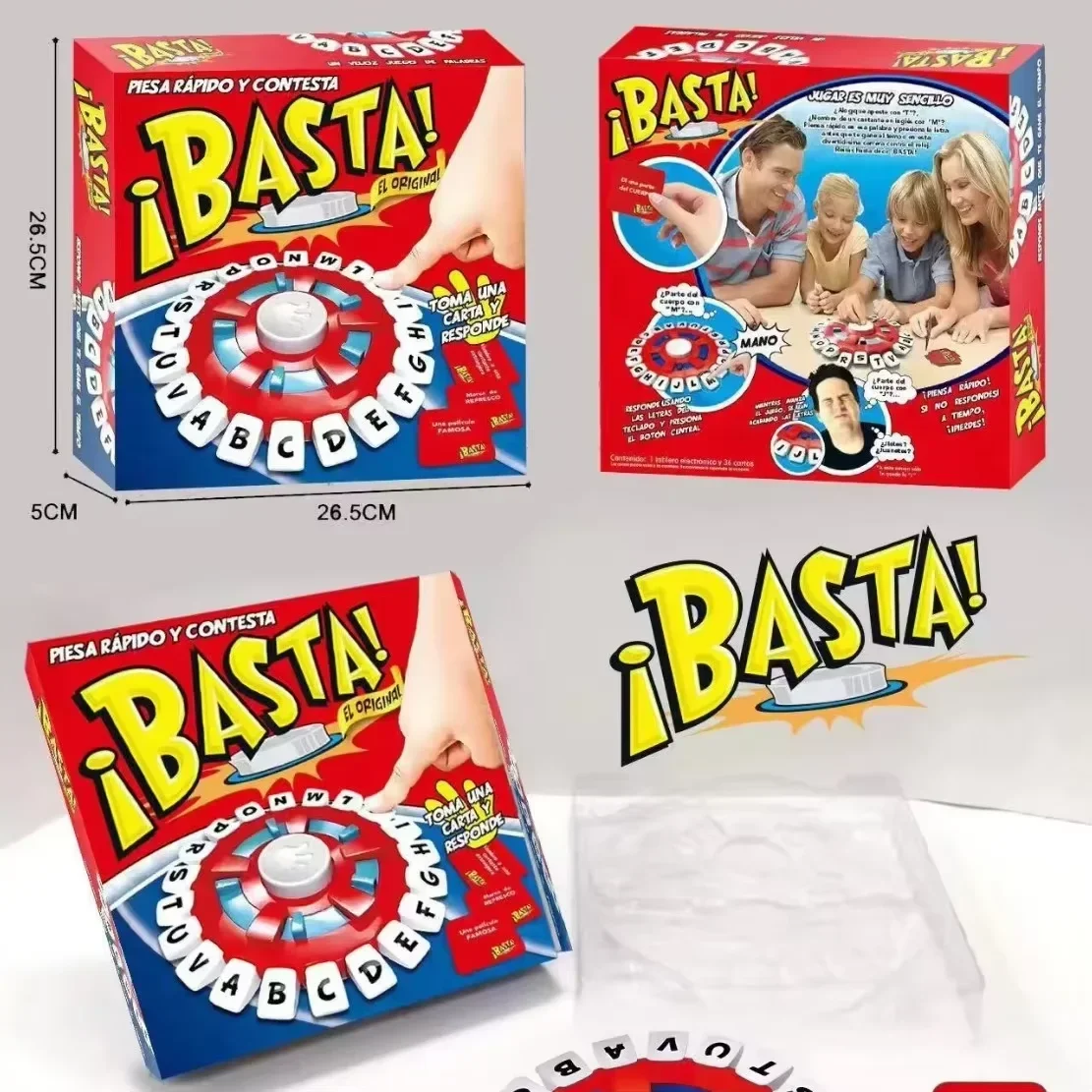 Upgraded Basta 2.0 Spanish Tapple Word Game - English Tapple Games Version Quick Thinking Letter Pressing Board Game Gifts