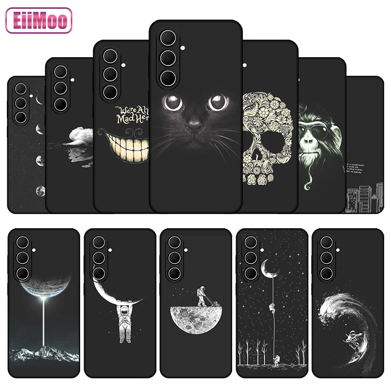 Silicone Case For Samsung Galaxy A35 Cute Cat Dog Cartoon Flower Pattern For Sam sung GalaxyA A 35 5G SM-A356 SM-A356E/DS Cover