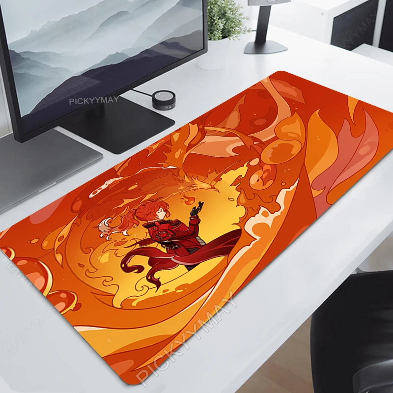 Jogo Mousepads Mousepad Genshin Impacto Grande Mouse Mat Grande Mesa Pads Não-Slip De Borracha Mouse Pad Grande Teclado Mats 90x40cm