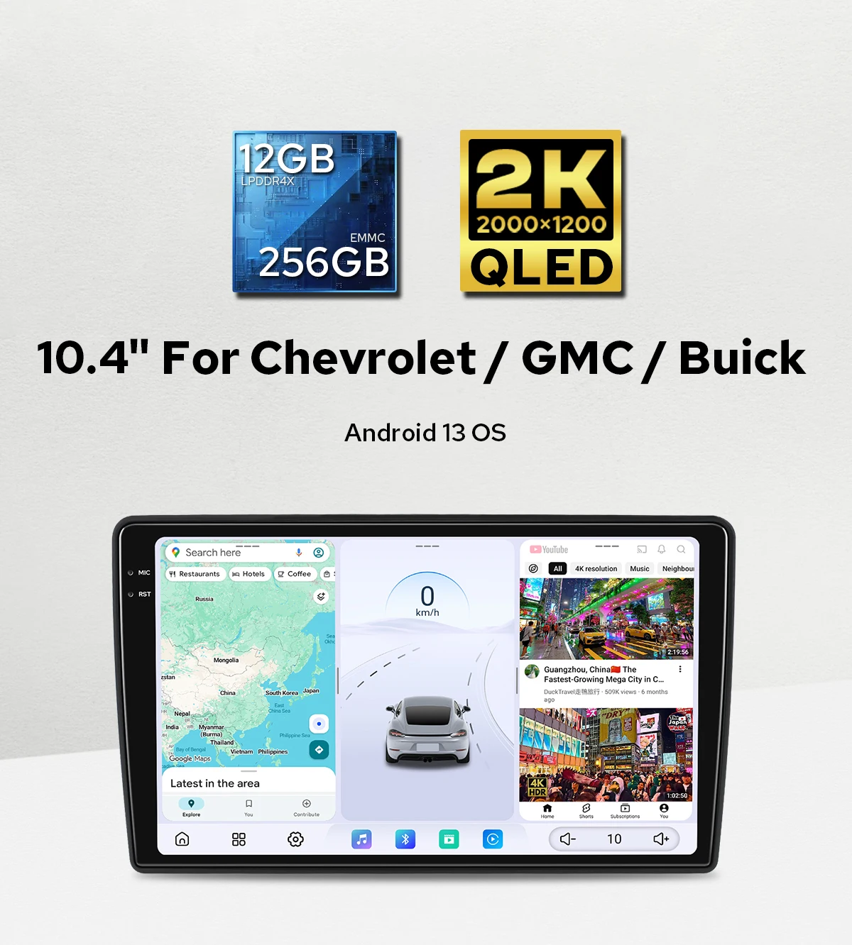 

JOYING 9,5-дюймовый Android-головное устройство, автомобильная стереосистема для Chevrolet/GMC/Buick, 12 ГБ ОЗУ, 256 ГБ ПЗУ, вход HDMI, беспроводной CarPlay GPS Navi