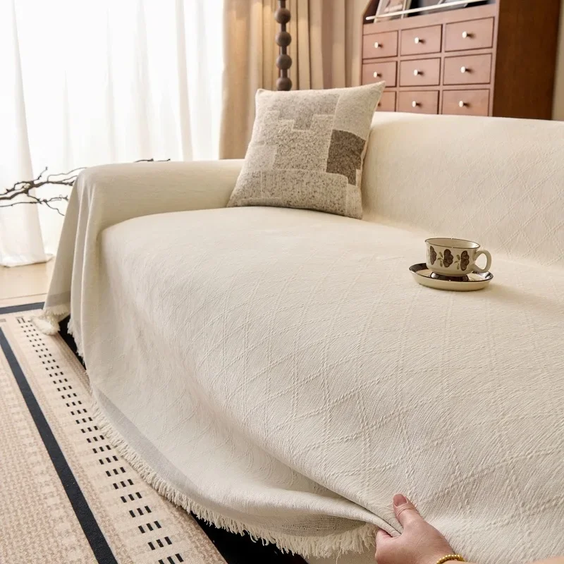 Home Sofa Towel Blanket Full Cover Thick Chenille Sofa Cover Cat Resistant One Piece Design Elegant Stitch for 2/3/4 Seater