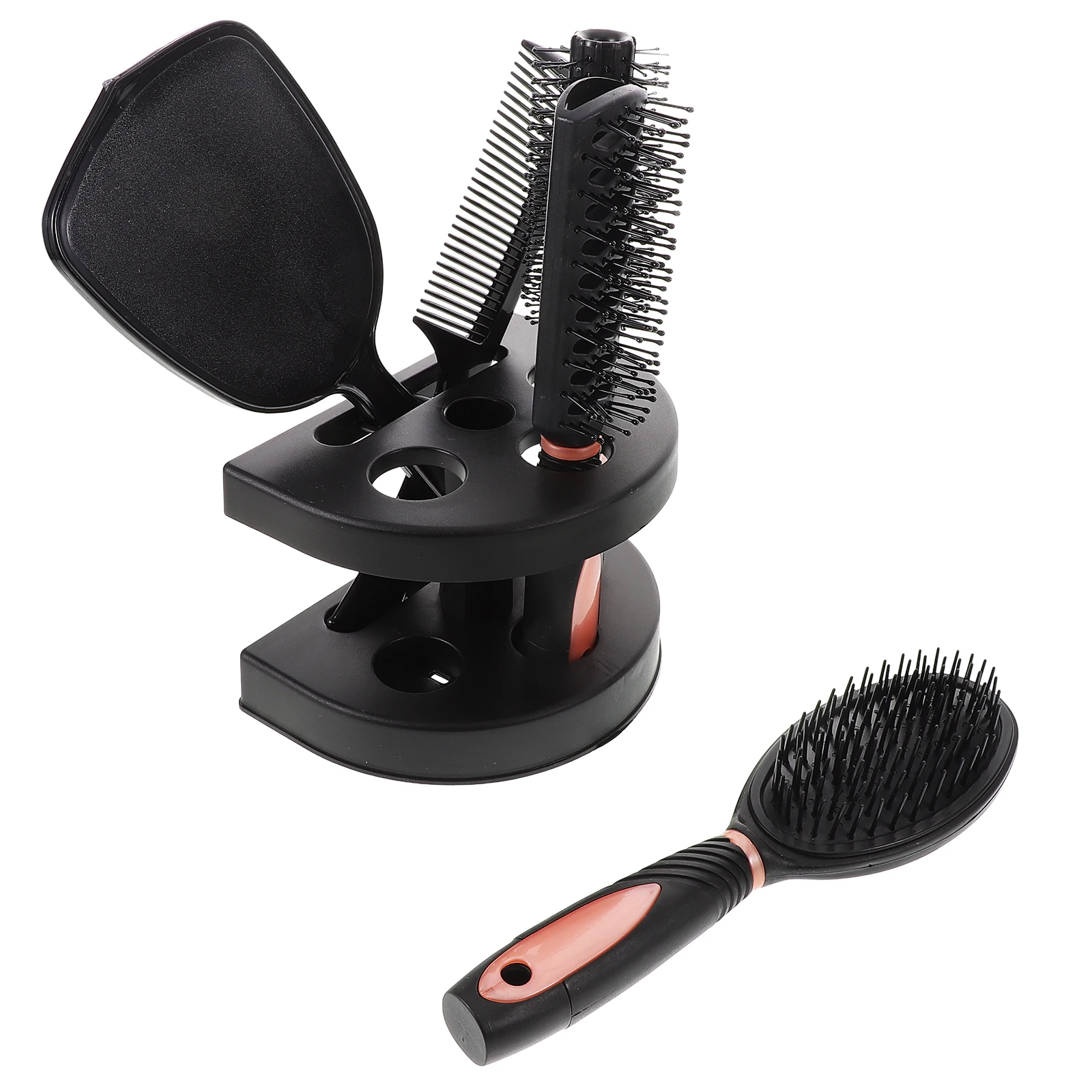 

5Pcs Makeup Comb Mirror Set Beautiful Lightweight Travel-Friendly Hair Care Kit Detangling Styling Tool Comb Mirror Set