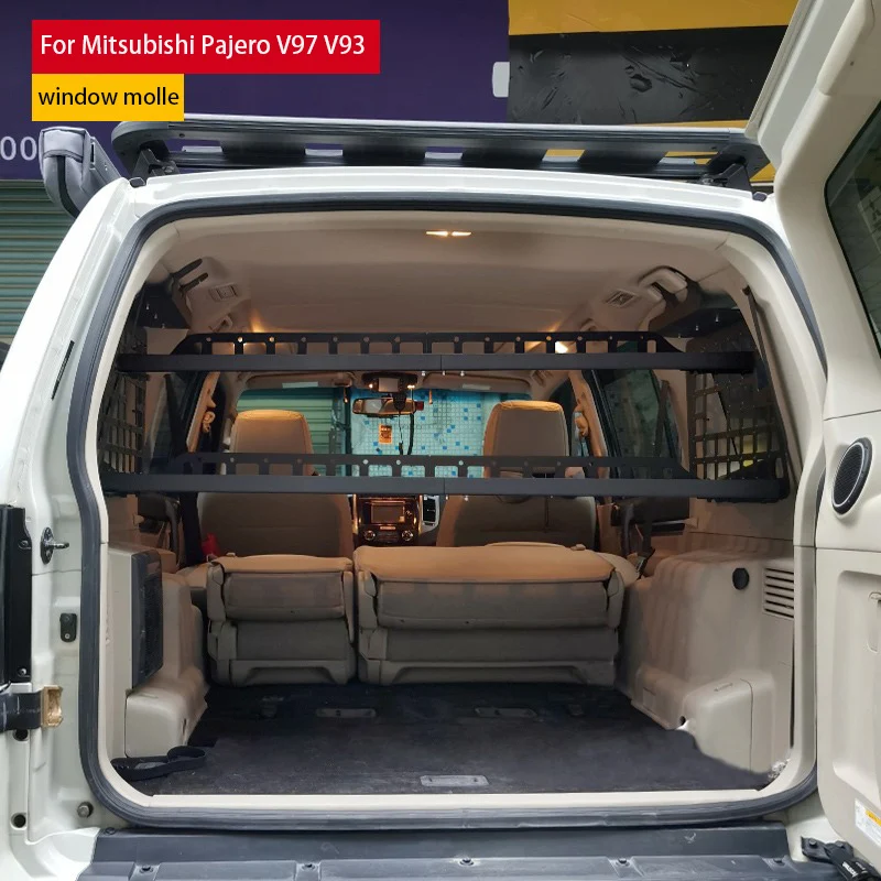 

Аксессуары для задних багажников Mitsubishi Pajero 4: багажная полка, горизонтальная рама для бокового окна багажника, Pajero Sport