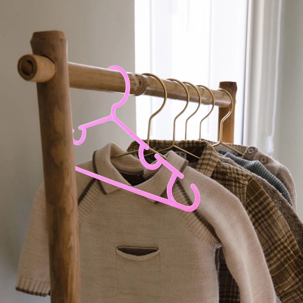 

20Pcs Non Slip Plastic Hangers Pink Clothes Organizer Nursery Closet Clothes Rack Pet Hanger