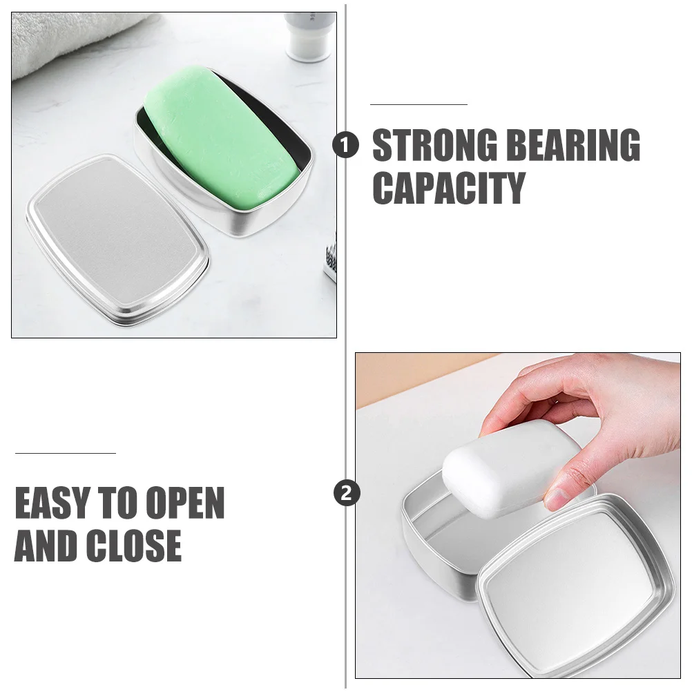 

2 pcs Square Aluminum Boxes 100ml 84x62x21mm Balm Containers Dust Proof Soap Boxes Anti Dust Holders Travel Storage Cases