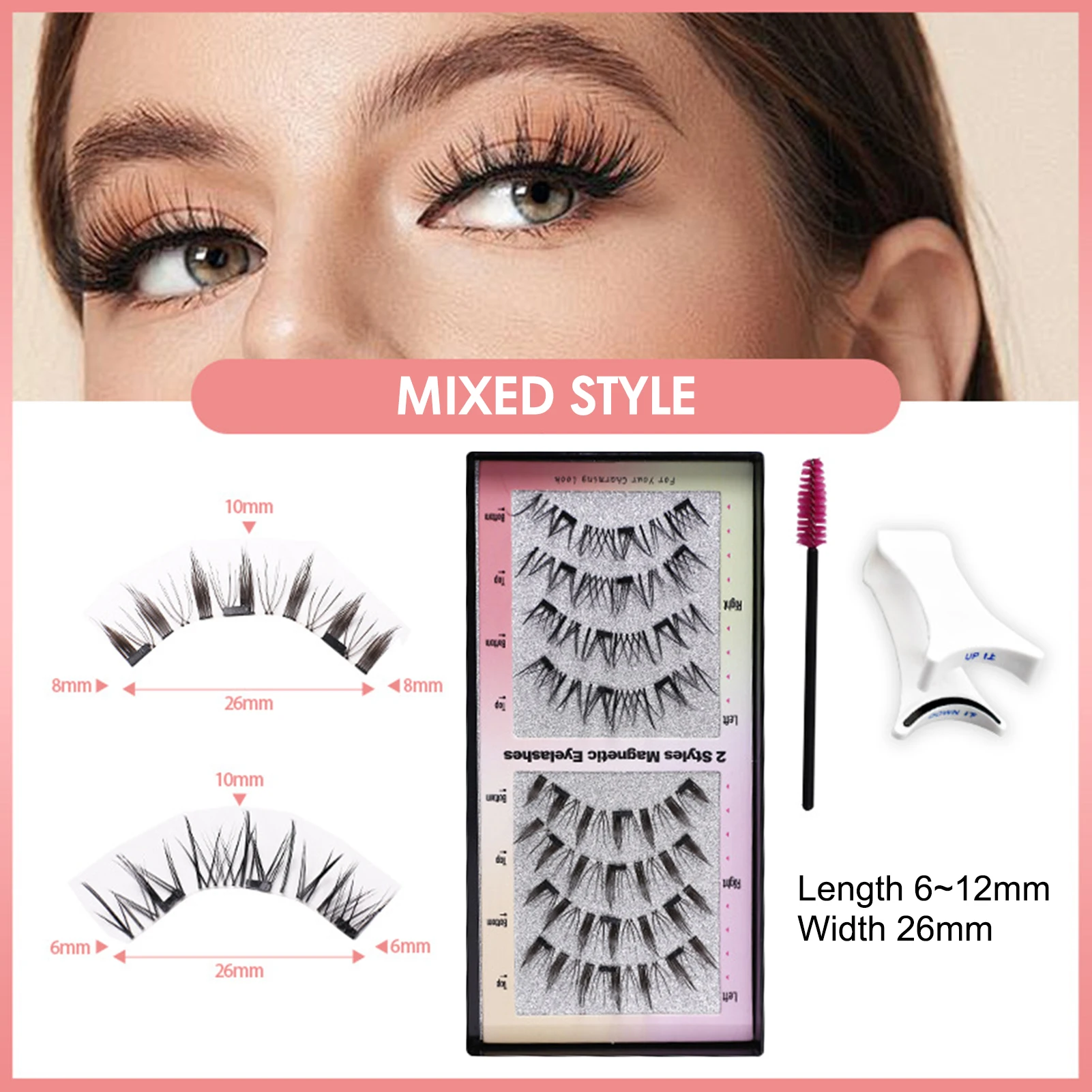 Reusable Magnetic False Eyelashes Little Devil cluster Curling Up Volume Eyelashes manga lash for Beauty Eye Cosplay DIY Makeup