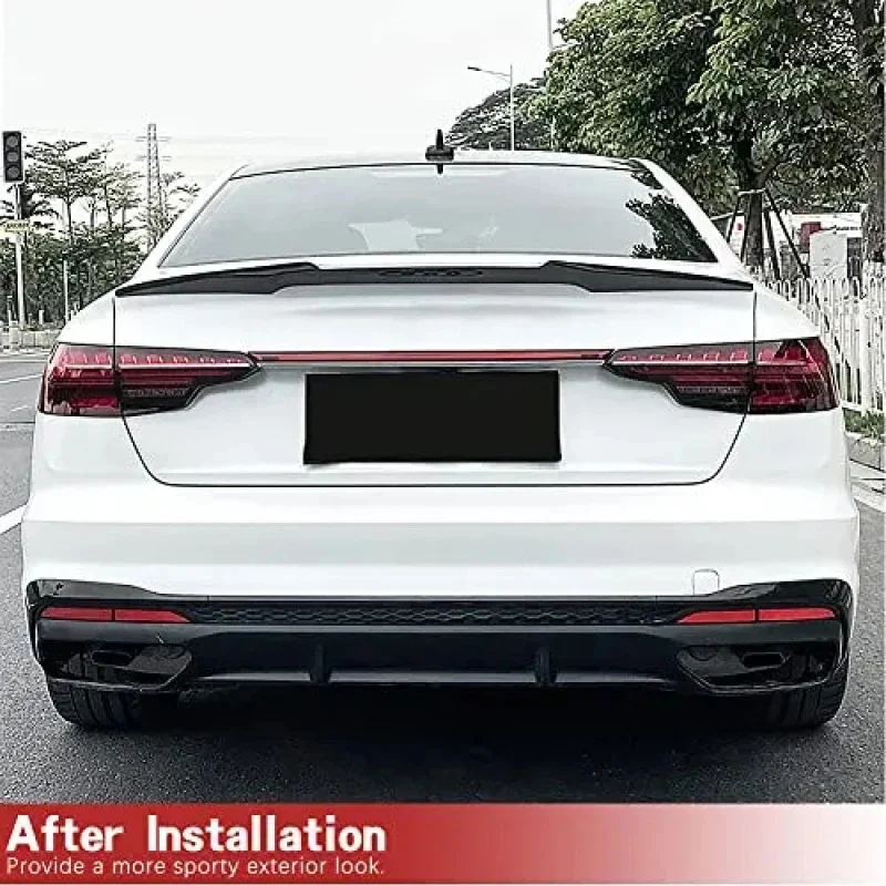 High Quality Real Carbon Fiber Trunk Wing Rear Bumper Lip Durable