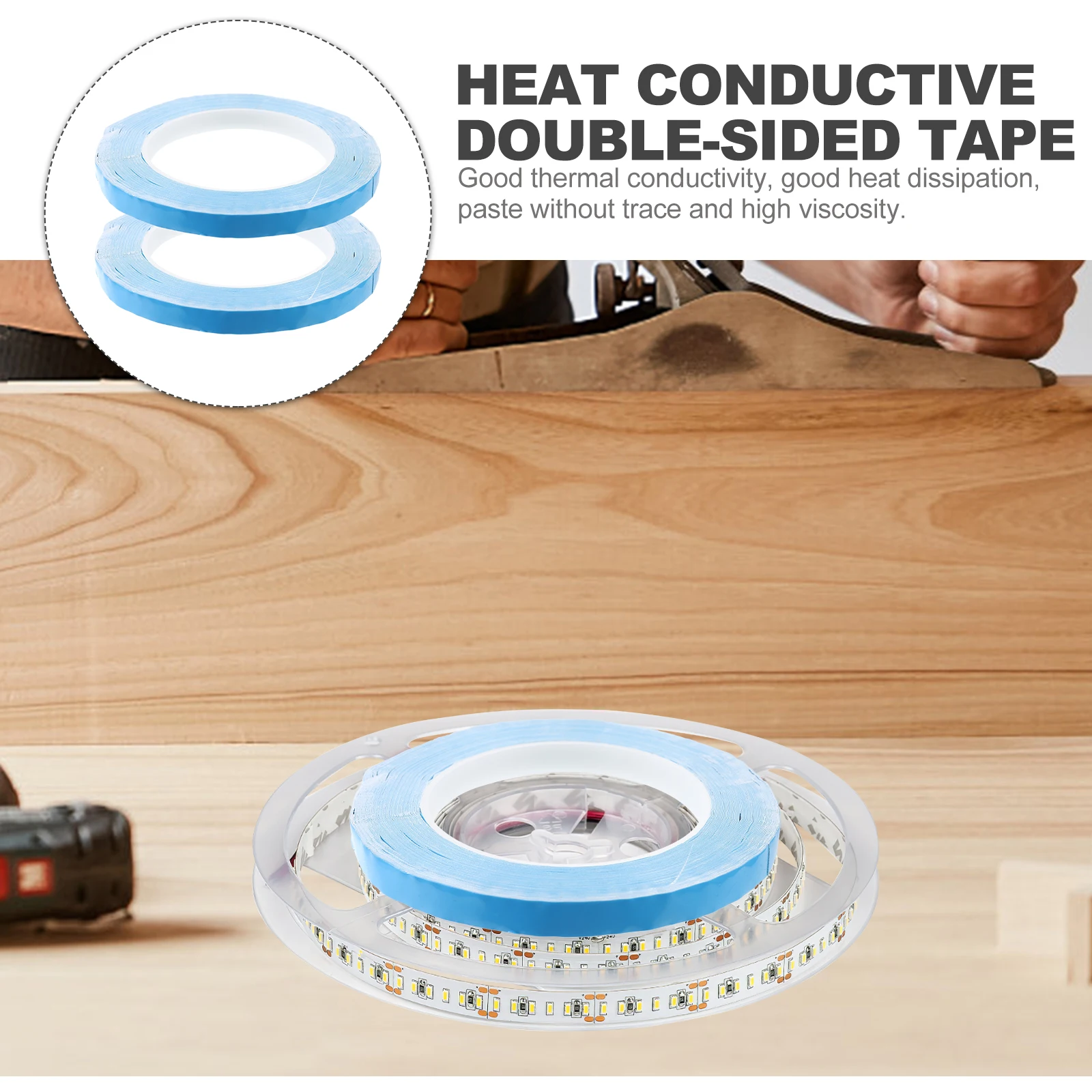 1 Rolle wärmeleitendes doppelseitiges Klebeband mit hoher Viskosität, hitzebeständig bis 100 °C, für CPU-GPU-LED-Kühlkörperkühlung