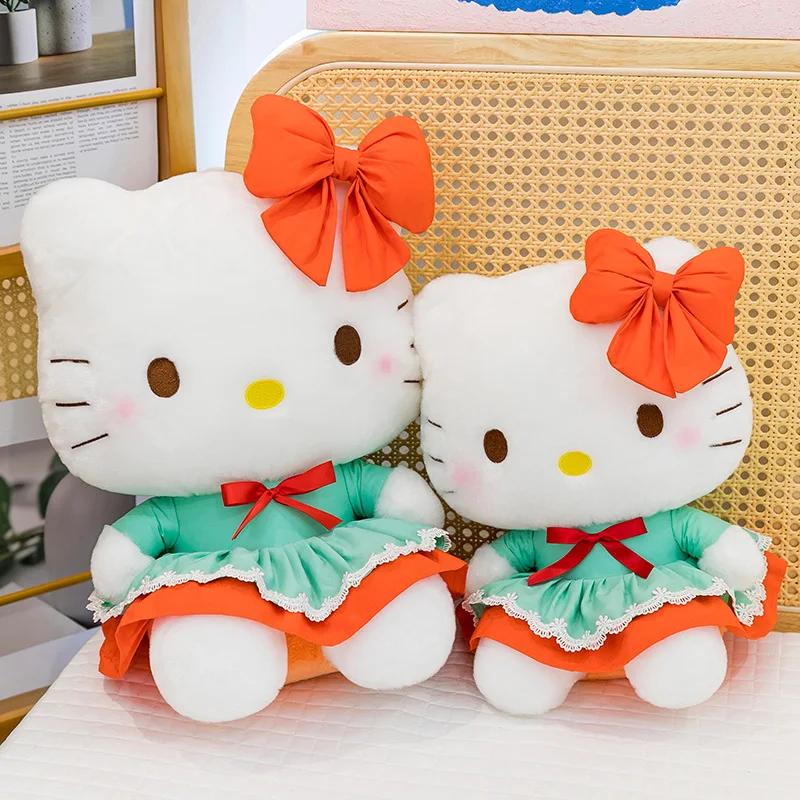 

Cute Cartoon Hello Kitty Plush Toy With A Bow Dress, Perfect For Girls. This Kt Cat Doll Is A Great Decorative Gift.