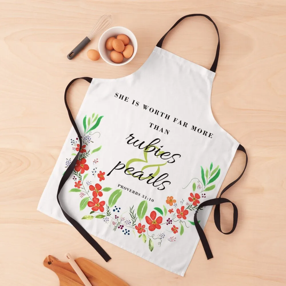 She is Worth - Proverbs 31:10 Apron for home useful pieces painters professional hairdressing Apron