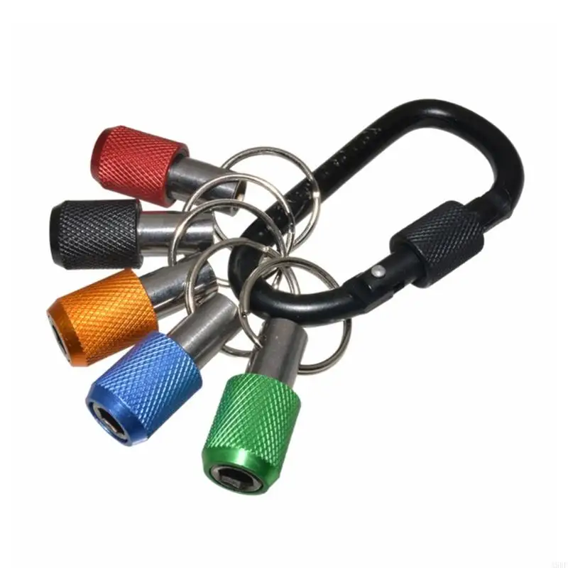 

A9BF 5Pcs/Set 1/4 Bit Holder Keychain Shank Impact Drill Bit Keychain Adapter Self-locking Extension Bar