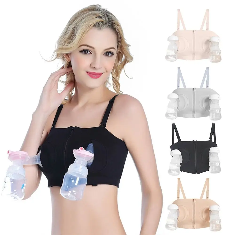 Seamless Maternity Bra Adjustable Plus Size Hands Free Breastfeeding Underwear Zipper Breathable Nursing Bra Pregnant Women