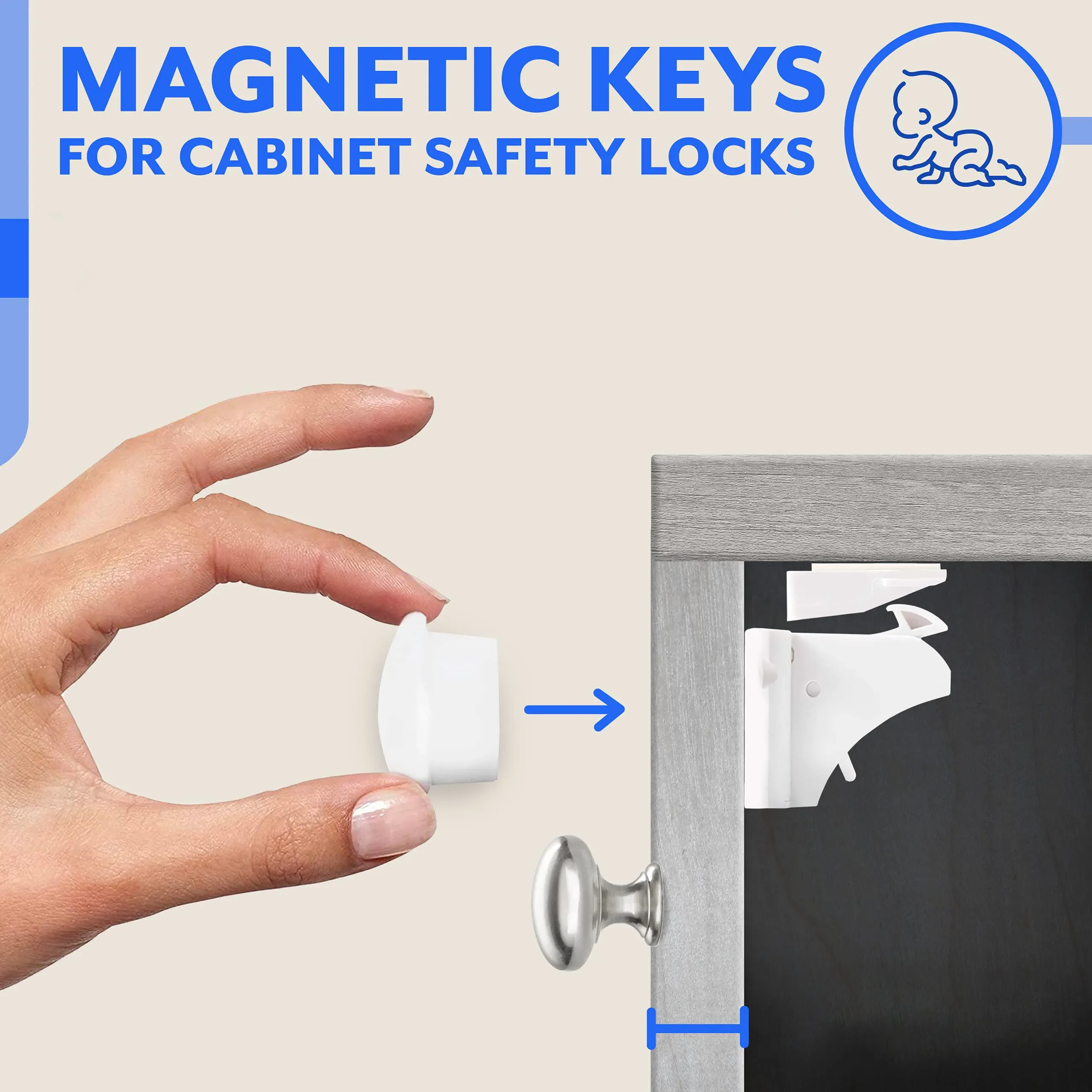 Hot Style Baby Safety Lock Baby Safety Cabinet Locks Invisible Magnetic Locks Drawer Locks Self-adhesive or Screw Fixed