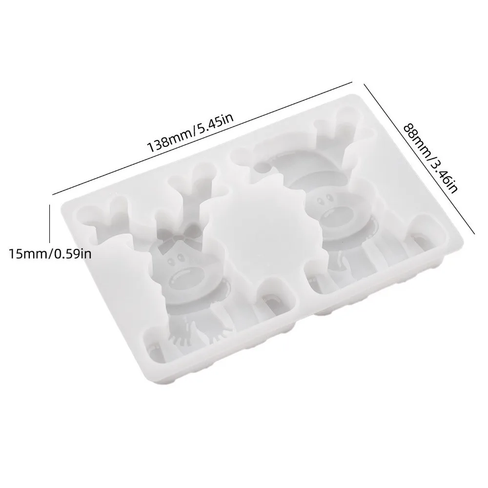New 3D Reindeer Silicone Mold Sitting Position Handmade Craft Christmas Ornament Mold Cute DIY Craft Mold Christmas Decor