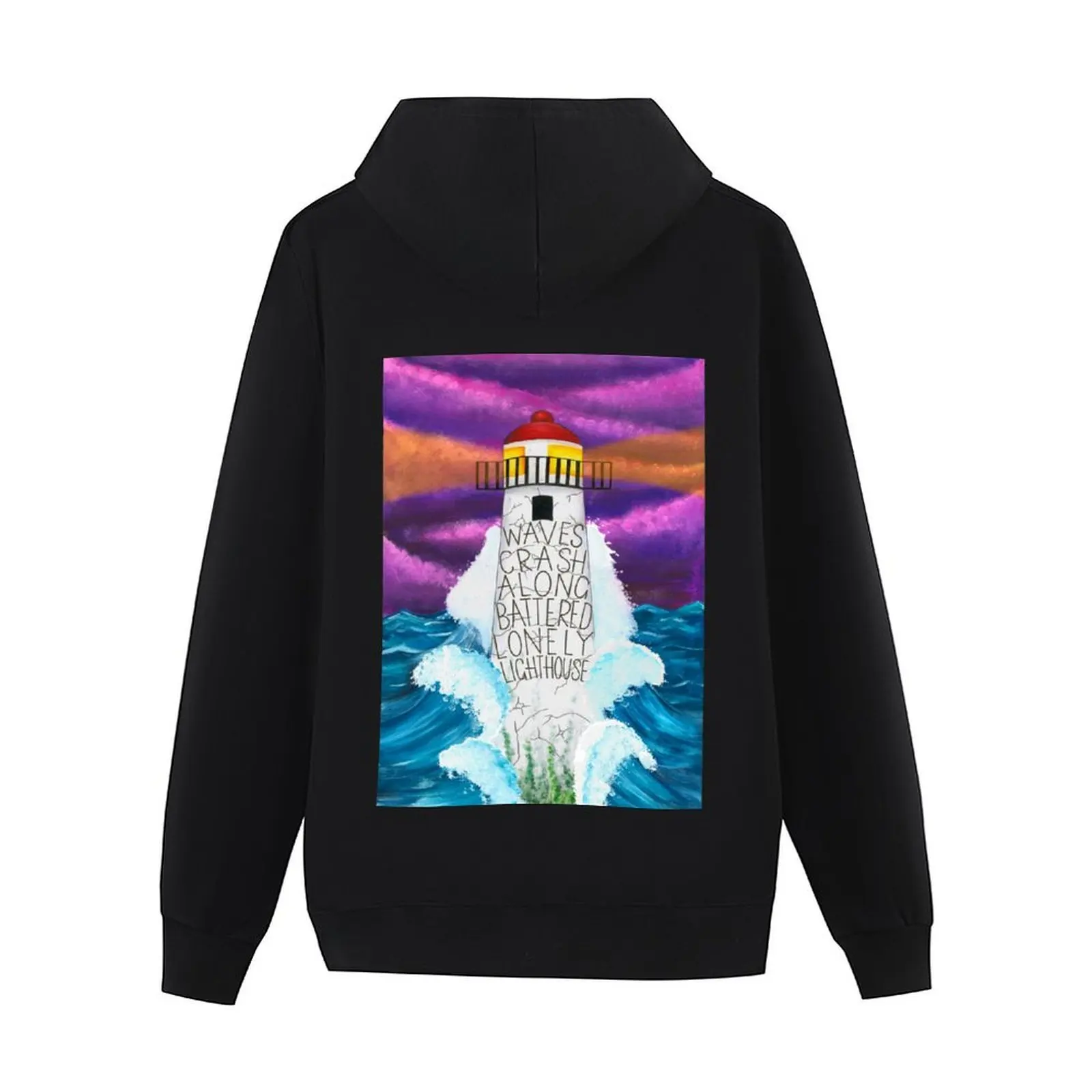 "موجات تحطم على طول" (مخيدة المزاج - الجندي على) هوديي الرجال ملابس الخريف ملابس رجالي الرجال هوديي البلوز